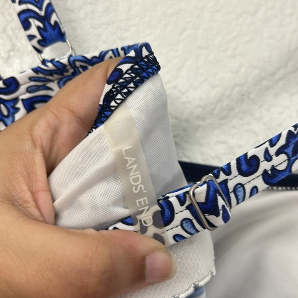 Lands' End Geometric Mandala Print Swim Dress Built In Bra - Picture 7 of 8